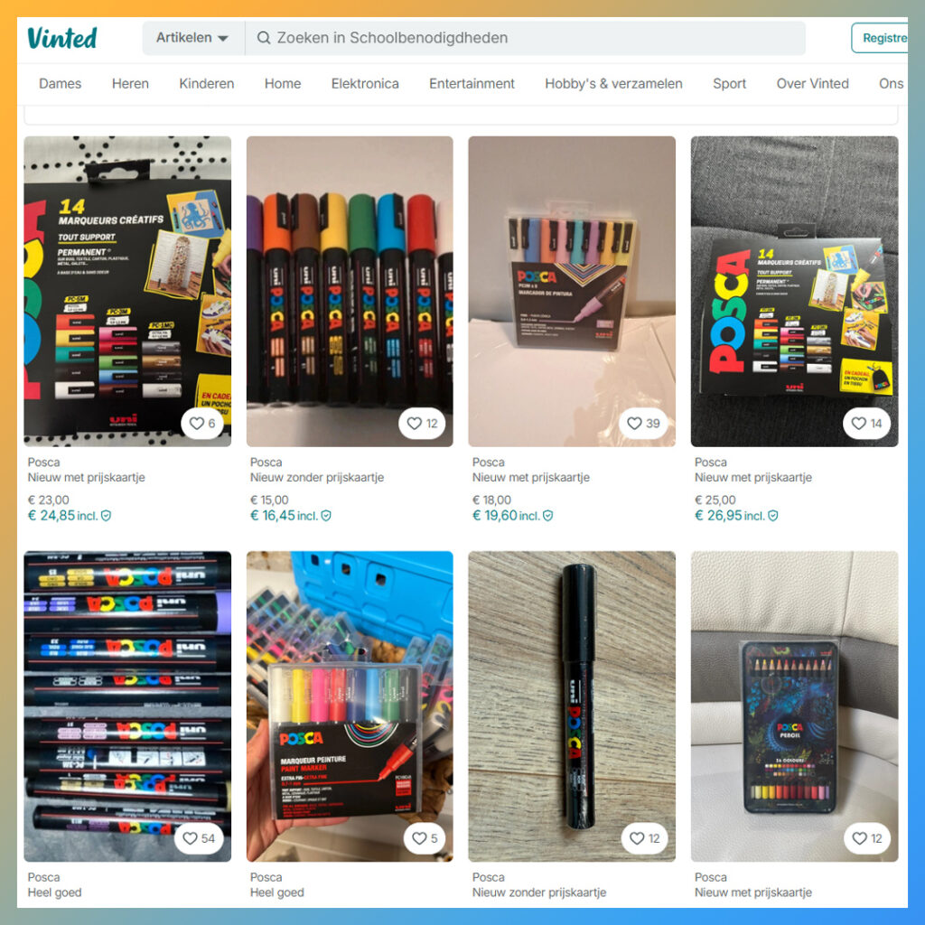 Zoekresultaten voor Posca stiften op Vinted tweedehands platform