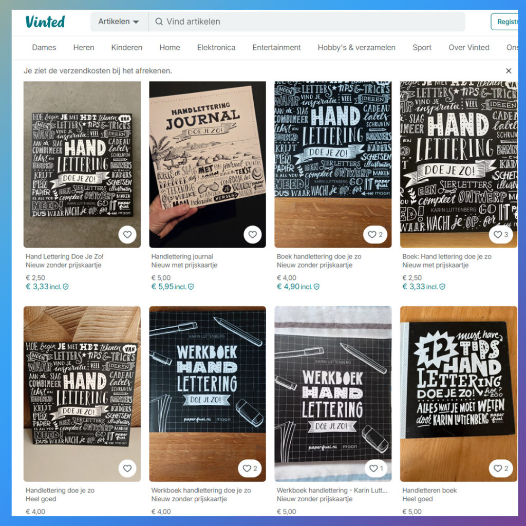 Zoekresultaten voor handlettering boeken op Vinted tweedehands platform