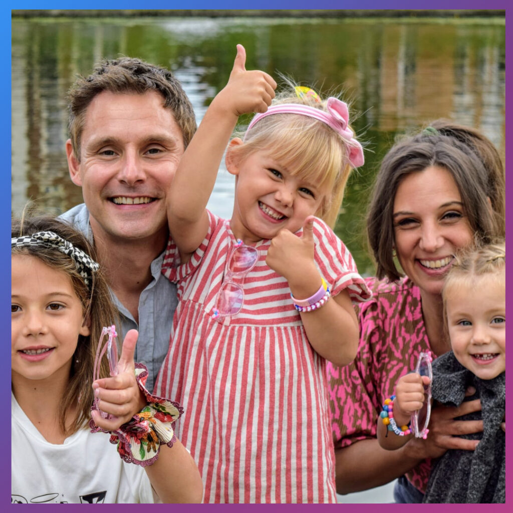 Karlijn van Kollenburg met haar gezin