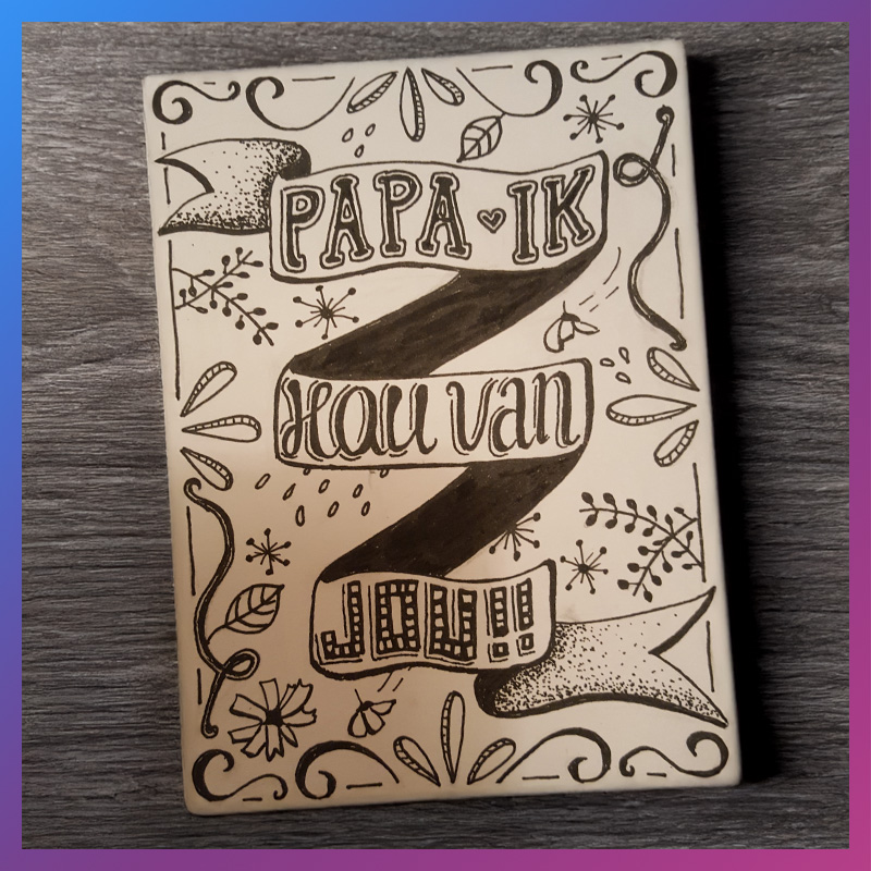 Handletter-kaart met de tekst papa ik hou van jou voor vaderdag