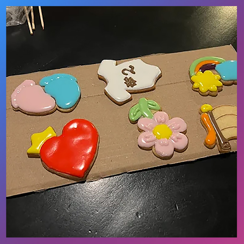 Resultaat van een workshop koekjes decoreren met royal icing bij Wauw Workshops