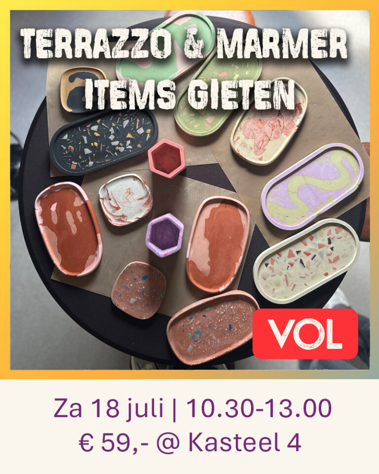 Verschillende items gegoten met Eco composiet van Acrylic One. Gemaakt bij Wauw Workshops