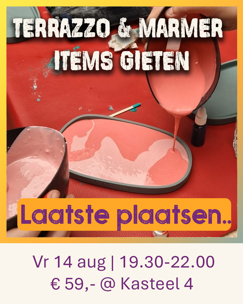 Verschillende items gegoten met Eco composiet van Acrylic One. Gemaakt bij Wauw Workshops