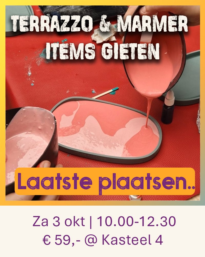 Verschillende items gegoten met Eco composiet van Acrylic One. Gemaakt bij Wauw Workshops