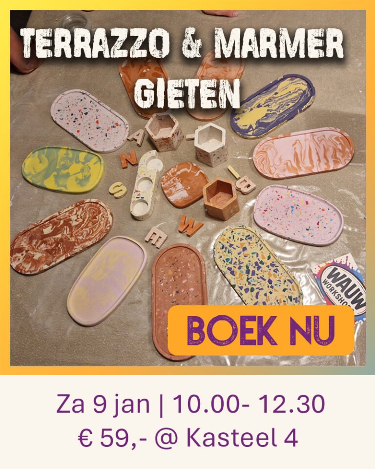 Verschillende items gegoten met Eco composiet van Acrylic One. Gemaakt bij Wauw Workshops